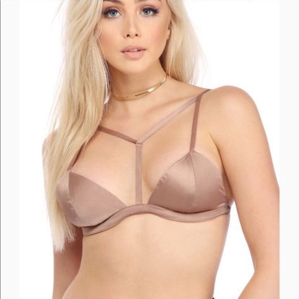Windsor Satin Bralette - Rose Gold